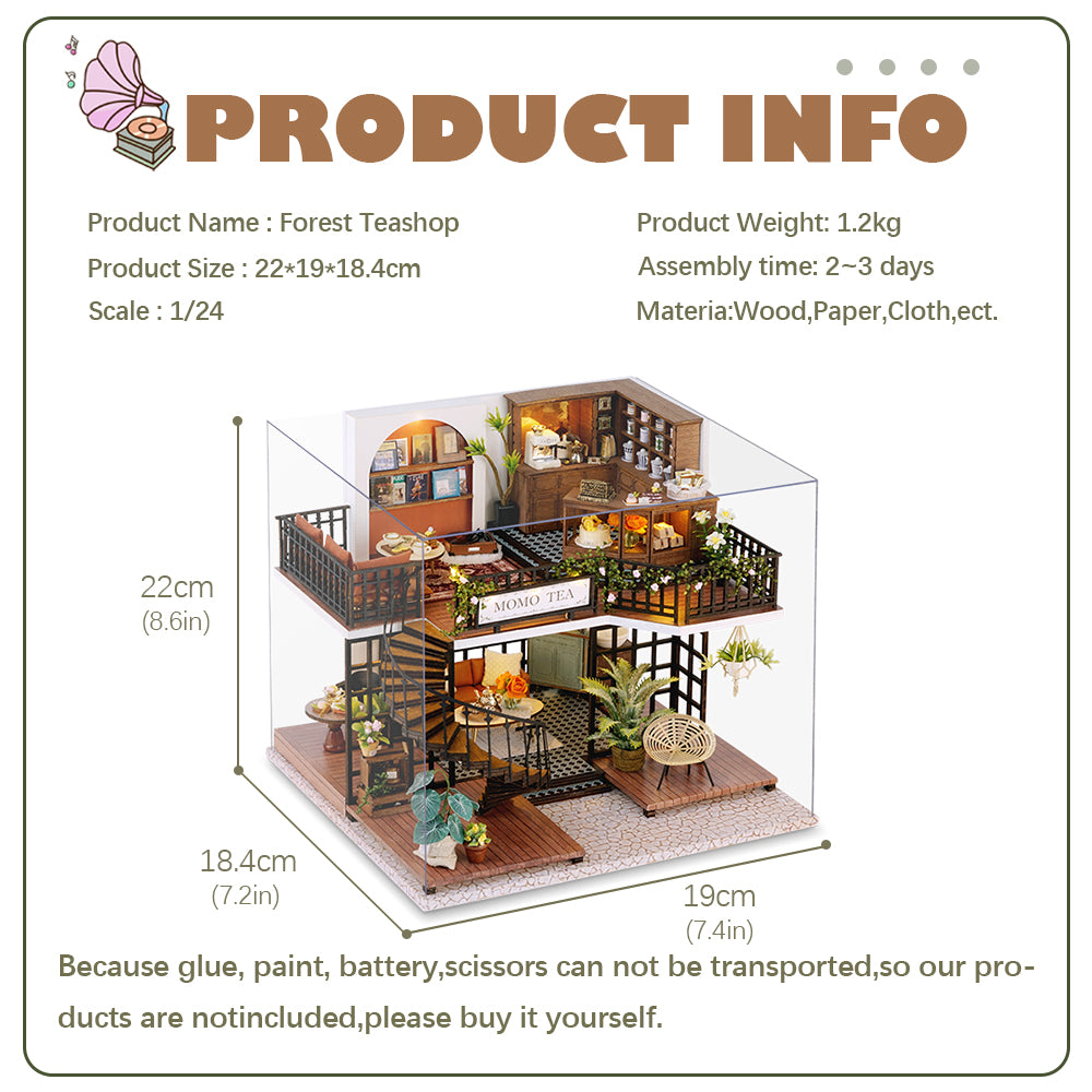 PUUZZLE 1: 24 DIY Dollhouse Kit (Forest Teashop )