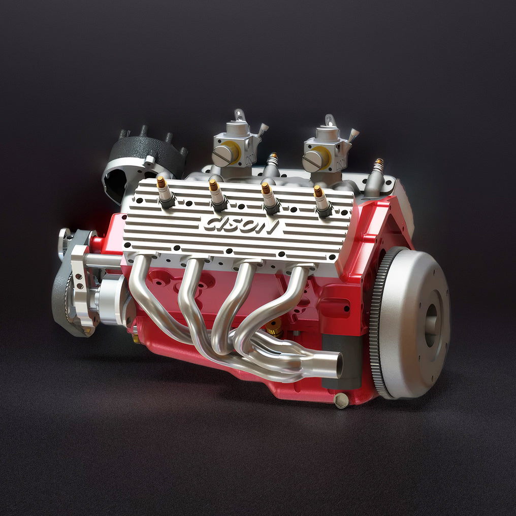 DIY 1/6 Gasoline Flathead 4-Stroke V8 Water-Cooled Engine 44CC Model Kit That Works