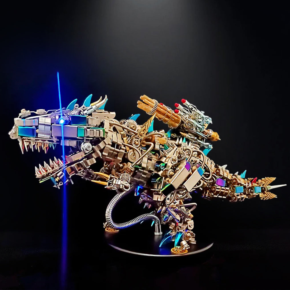 DIY 3D Mechanical Rex Dinosaur Metal Model Puzzles Building Block Set Toys - 2500PCS+55cm Height