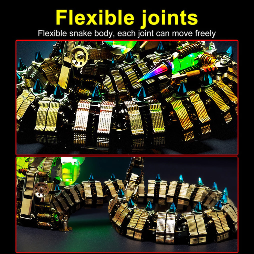 DIY 3D Snake Metal Model Puzzles Building Block Set Toys 1000+PCS