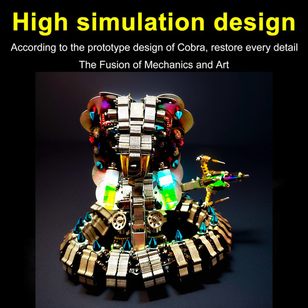 DIY 3D Snake Metal Model Puzzles Building Block Set Toys 1000+PCS