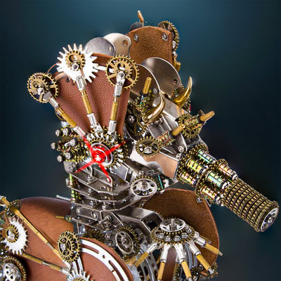 DIY 3D Metal Steampunk Mechanical Seahorse Puzzle with Lamp Model-2100PCS