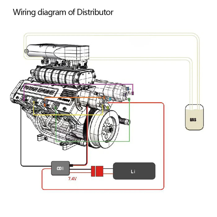 DIY 1/10 V8 Engine Model 28cc Gasoline Engine Kit FS-V800G