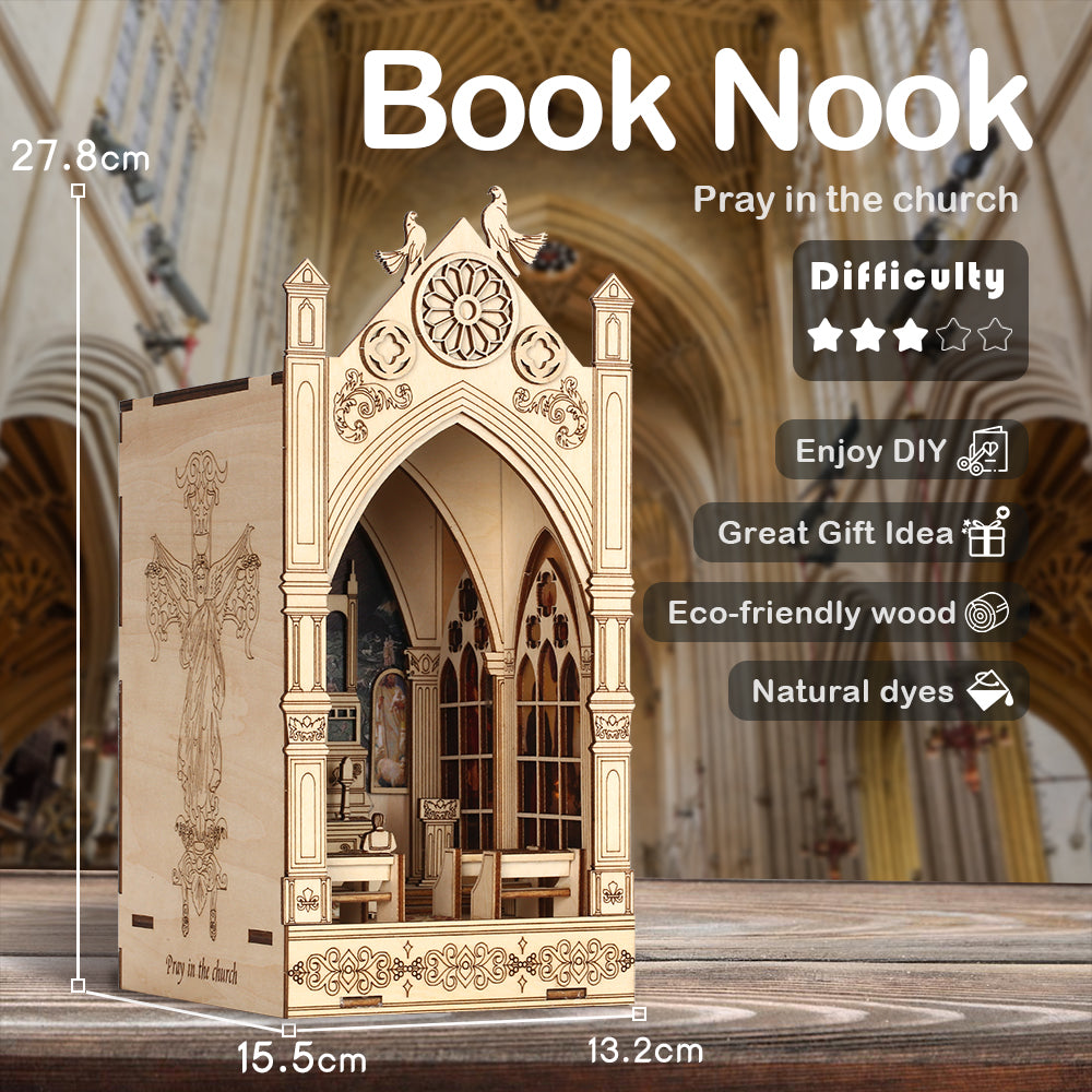 PUUZZLE DIY Booknook Kit (Pray in The Church)