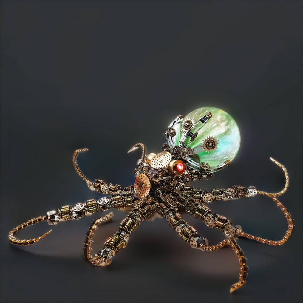 DIY 3D Metal Steampunk Mechanical Octopus Model Kit 2400PCS+