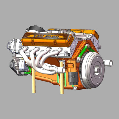 DIY 1/6 Gasoline Internal Combustion V8 Water-Cooled Engine 44CC Model Kit That Works