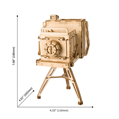 PUUZZLE  Vintage Camera TG403 3D Wooden Puzzle