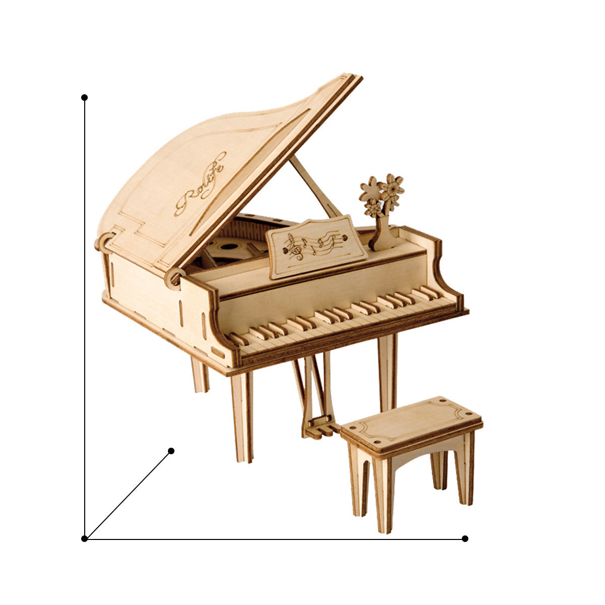 PUUZZLE  Grand Piano TG402 3D Wooden Puzzle