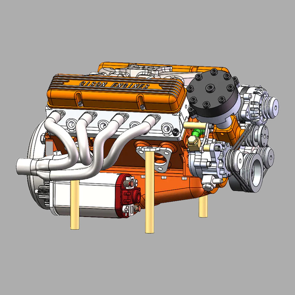 DIY 1/6 Gasoline Internal Combustion V8 Water-Cooled Engine 44CC Model Kit That Works