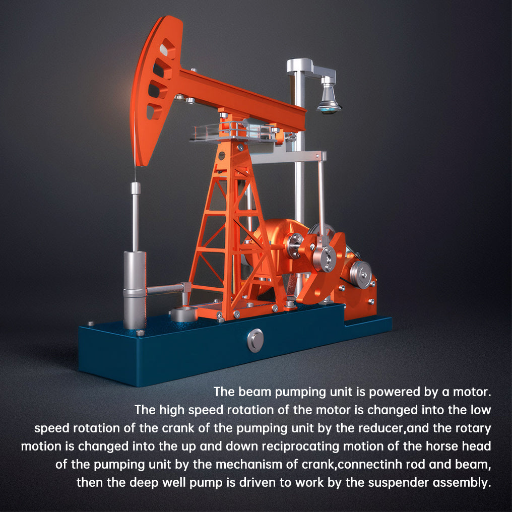 DIY Educational 3D Metal Oilfield Working Equipment with Pumping Unit that Works