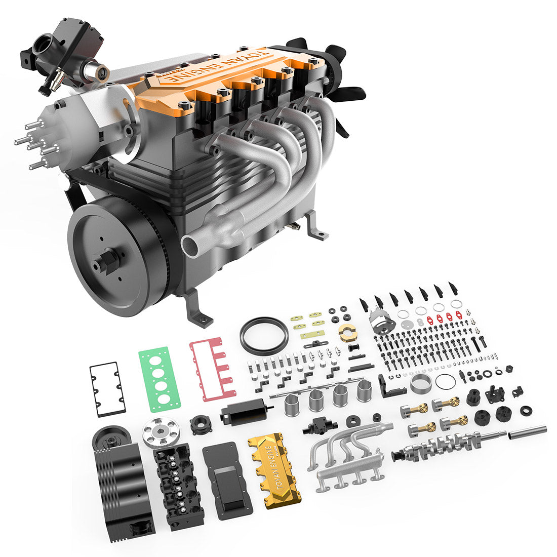 DIY OHC L4 Engine 14CC Gasoline Water-cooled Engine Model Kit FS-L400BGC