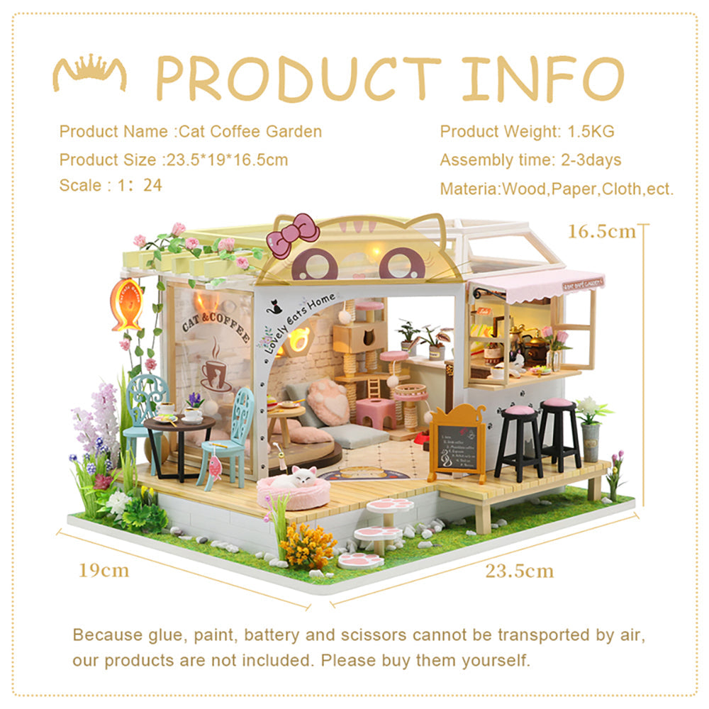 PUUZZLE 1: 24 DIY Dollhouse Kit (Cat Coffee Garden)