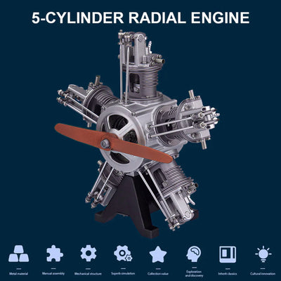 PUUZZLE™ | DIY 1/6 Full Metal 5 Cylinder Radial Engine Model Kit