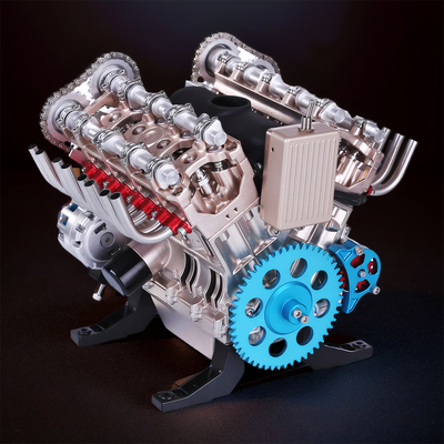 DIY Full Metal V8 Engine Model Kit RC 1: 3 Mini V8 Motor That Run 500+Pcs