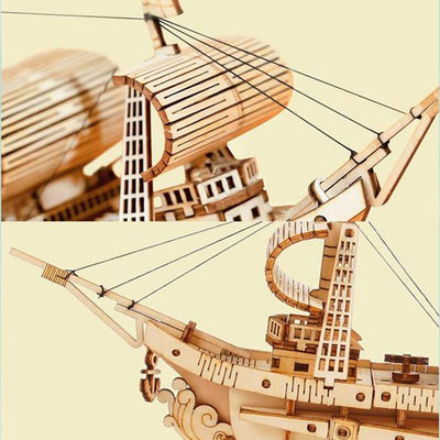 PUUZZLE  Sailling Ship TG305 3D Wooden Puzzle Decor