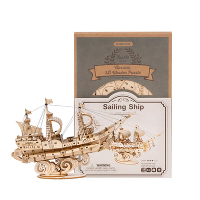 PUUZZLE  Sailling Ship TG305 3D Wooden Puzzle Decor