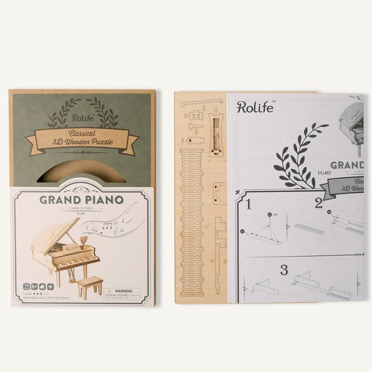 PUUZZLE  Grand Piano TG402 3D Wooden Puzzle