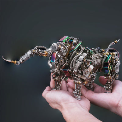 DIY 3D Metal Mechanical Bull Animal Model Assembly Kit 1087Pcs