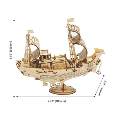 PUUZZLE  Japanese Diplomatic Ship TG307 3D Wooden Puzzle Decor