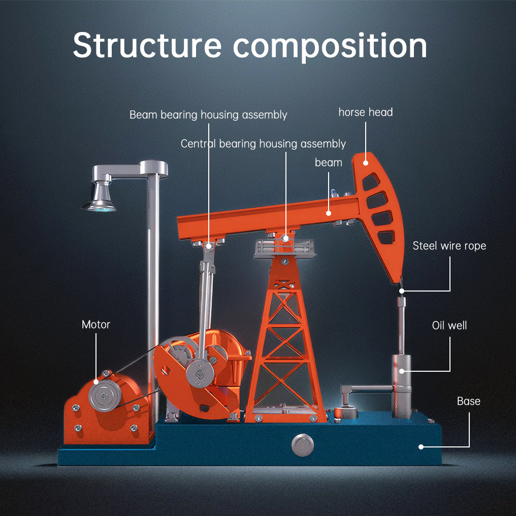 DIY Educational 3D Metal Oilfield Working Equipment with Pumping Unit that Works