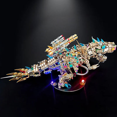 DIY 3D Mechanical Rex Dinosaur Metal Model Puzzles Building Block Set Toys - 2500PCS+55cm Height