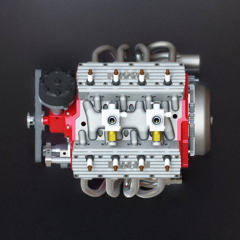 DIY 1/6 Gasoline Flathead 4-Stroke V8 Water-Cooled Engine 44CC Model Kit That Works