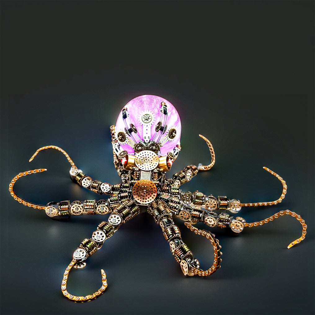 DIY 3D Metal Steampunk Mechanical Octopus Model Kit 2400PCS+