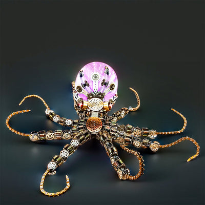 DIY 3D Metal Steampunk Mechanical Octopus Model Kit 2400PCS+