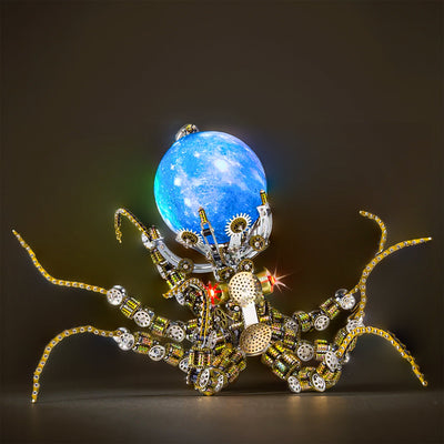 DIY 3D Metal Steampunk Mechanical Octopus Model Kit 2400PCS+