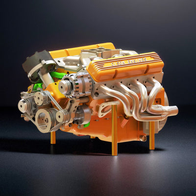 DIY 1/6 Gasoline Internal Combustion V8 Water-Cooled Engine 44CC Model Kit That Works