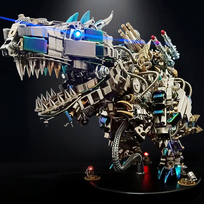 DIY 3D Mechanical Rex Dinosaur Metal Model Puzzles Building Block Set Toys - 2500PCS+55cm Height