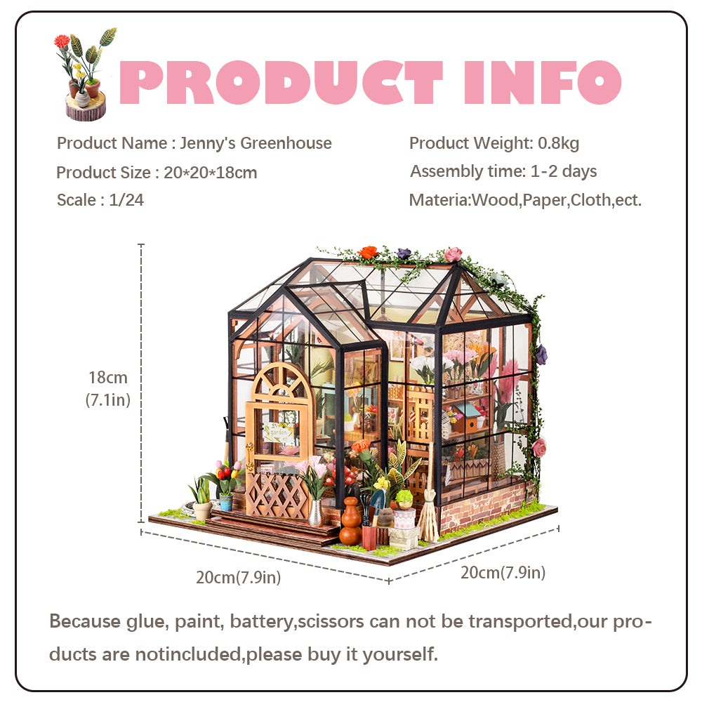 PUUZZLE  1: 24 DIY Dollhouse Kit (Jenny's Greenhouse)