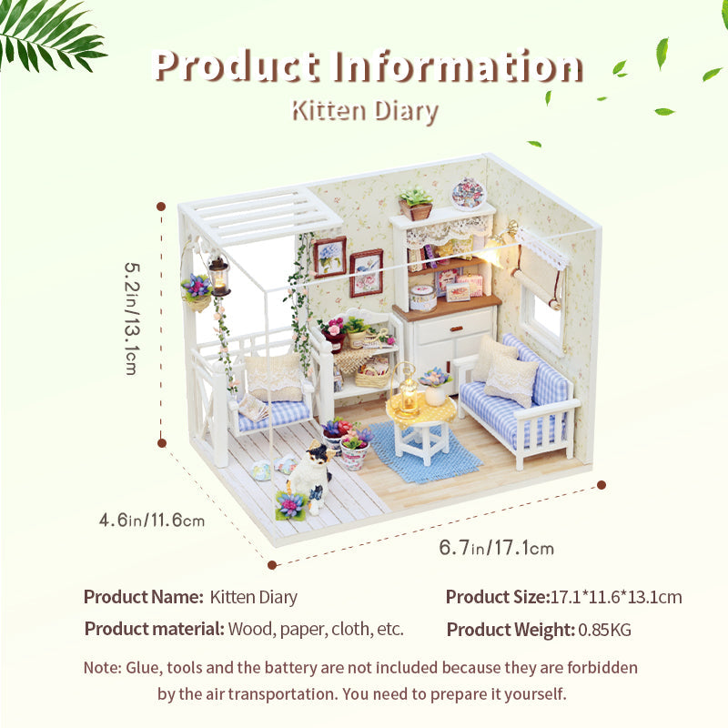 PUUZZLE 1:24 DIY Dollhouse Kit (Kitten Diary)