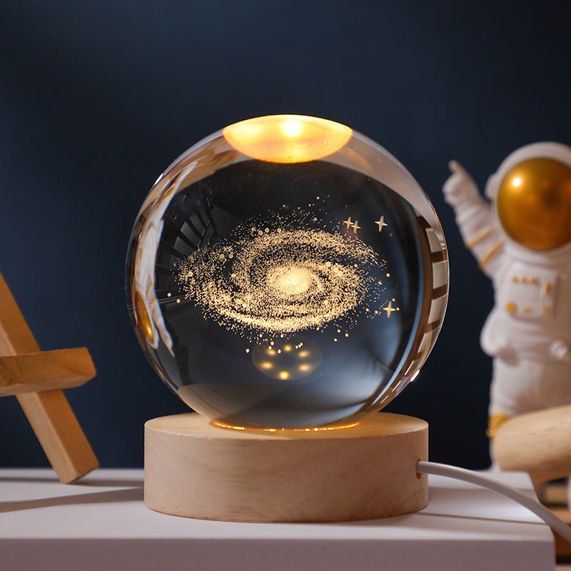 PUUZZLE™ | Galaxy 3D Crystal Sphere with Light Base