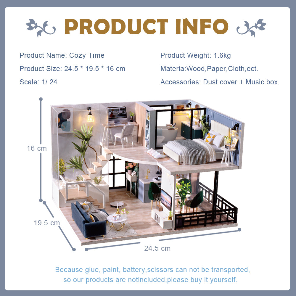 PUUZZLE 1: 24 DIY Dollhouse Kit (Cozy Time)