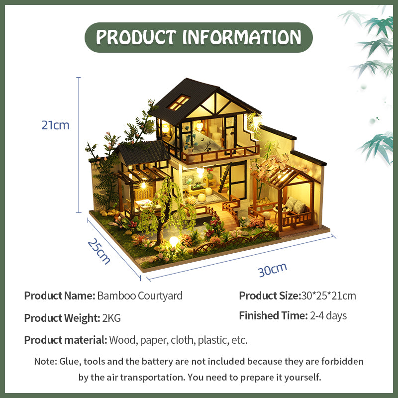 PUUZZLE 1: 24 DIY Dollhouse Kit (Bamboo Courtyard )