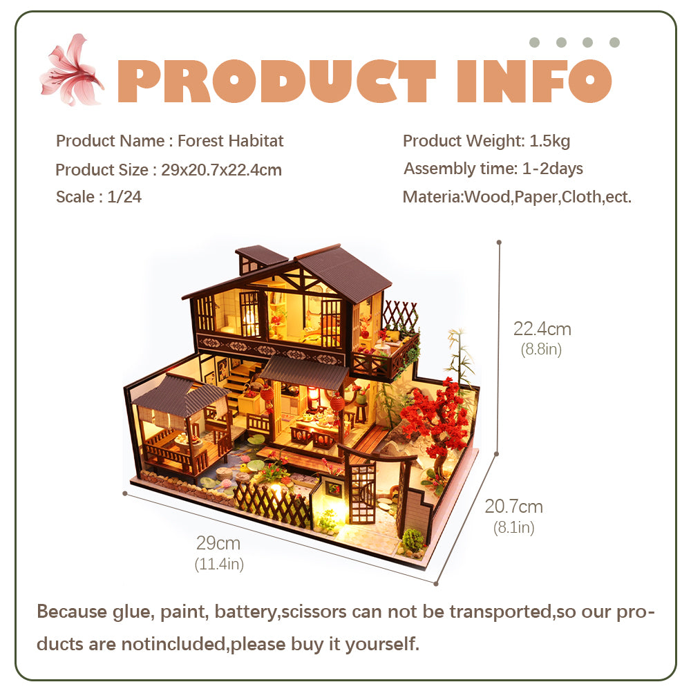 PUUZZLE 1: 24 DIY Dollhouse Kit (Forest habitat)