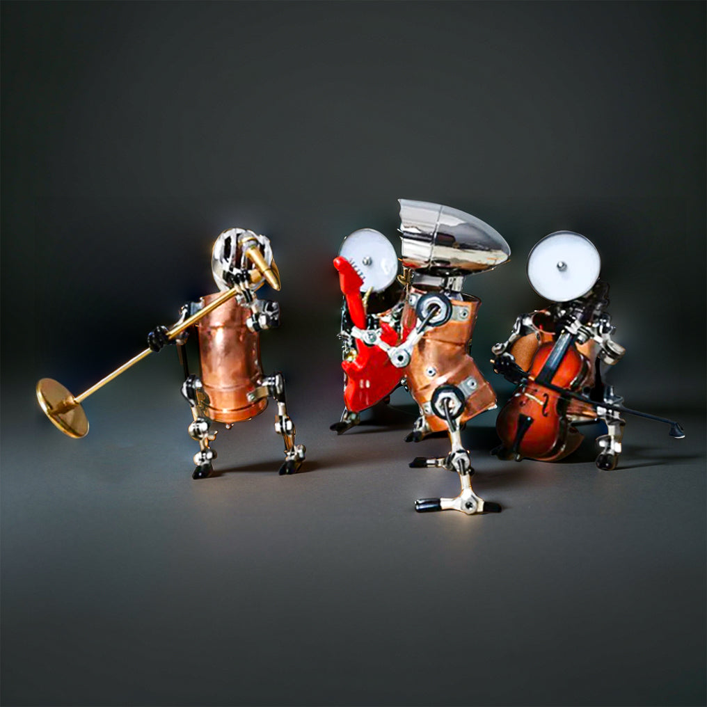 DIY 3D Metal Steampunk Hand-Assembled Robot Band Model