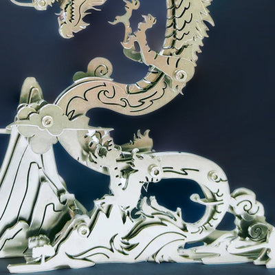 DIY 3D Metal Puzzle Dragon on the Mountain Mythical Creature Model Kit