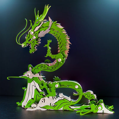 DIY 3D Metal Puzzle Dragon on the Mountain Mythical Creature Model Kit