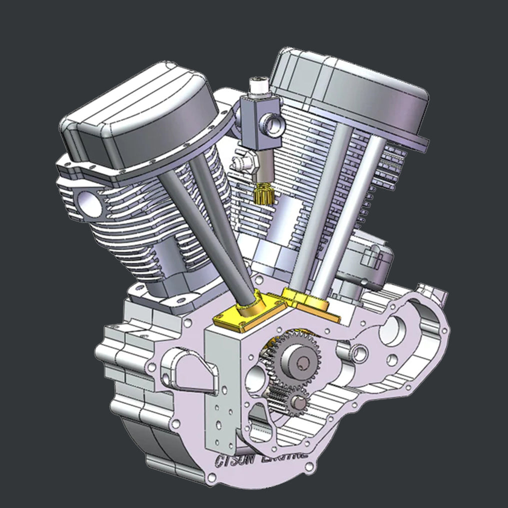 DIY Motorcycle V2 9cc Air-Cooled Gasoline V-Twin Dual Cylinder 4-Stroke Engine FG-VT9