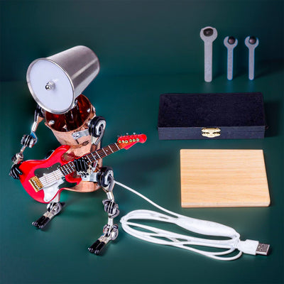 DIY 3D Metal Steampunk Hand-Assembled Robot Band Model