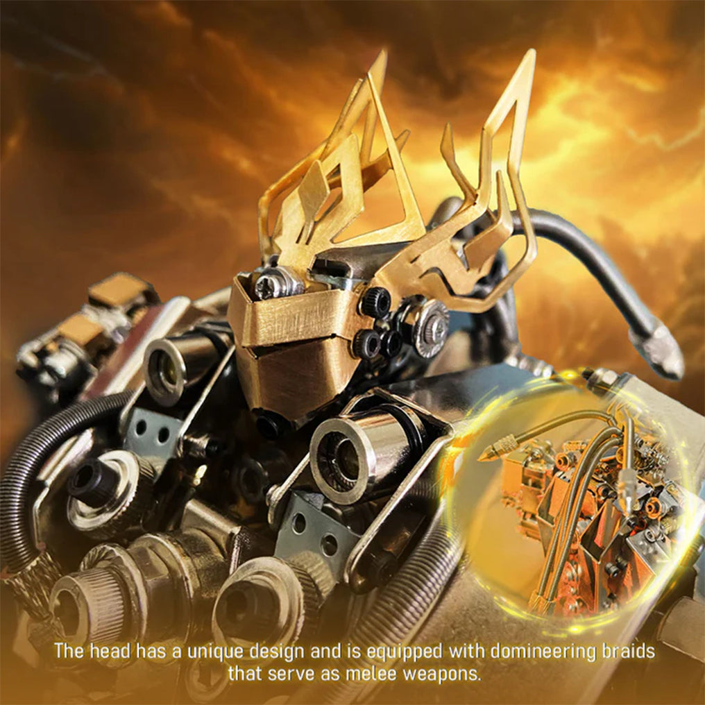 DIY 3D Steampunk Protoss Mecha Metal Model With Lights-1020+PCS