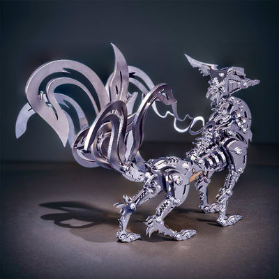 DIY 3D Metal Mechanical Nine-tailed Fox Puzzle Model Kit Assembly