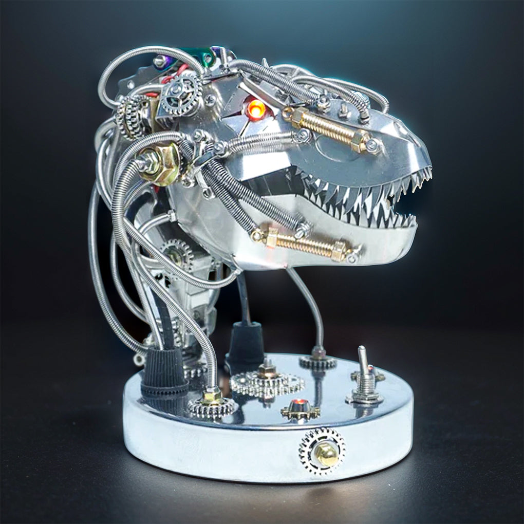 DIY 3D Metal Steampunk Moving Mechanical Dinosaur Head Model Kits - 180PCS+