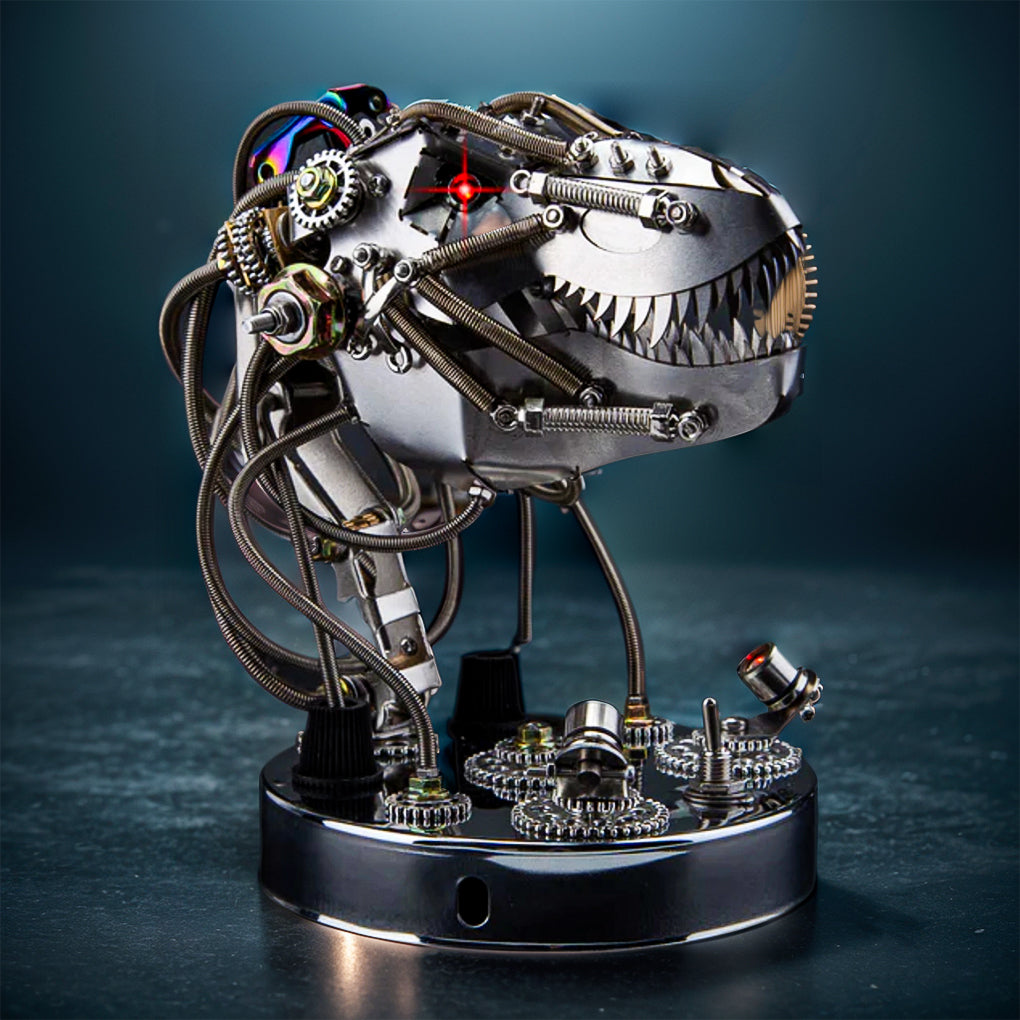 DIY 3D Metal Steampunk Moving Mechanical Dinosaur Head Model Kits - 180PCS+