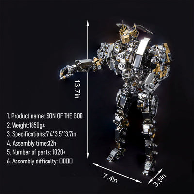 DIY 3D Steampunk Protoss Mecha Metal Model With Lights-1020+PCS