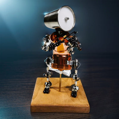 DIY 3D Metal Steampunk Hand-Assembled Robot Band Model