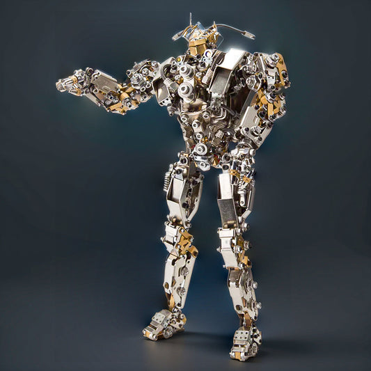 DIY 3D Steampunk Protoss Mecha Metal Model With Lights-1020+PCS