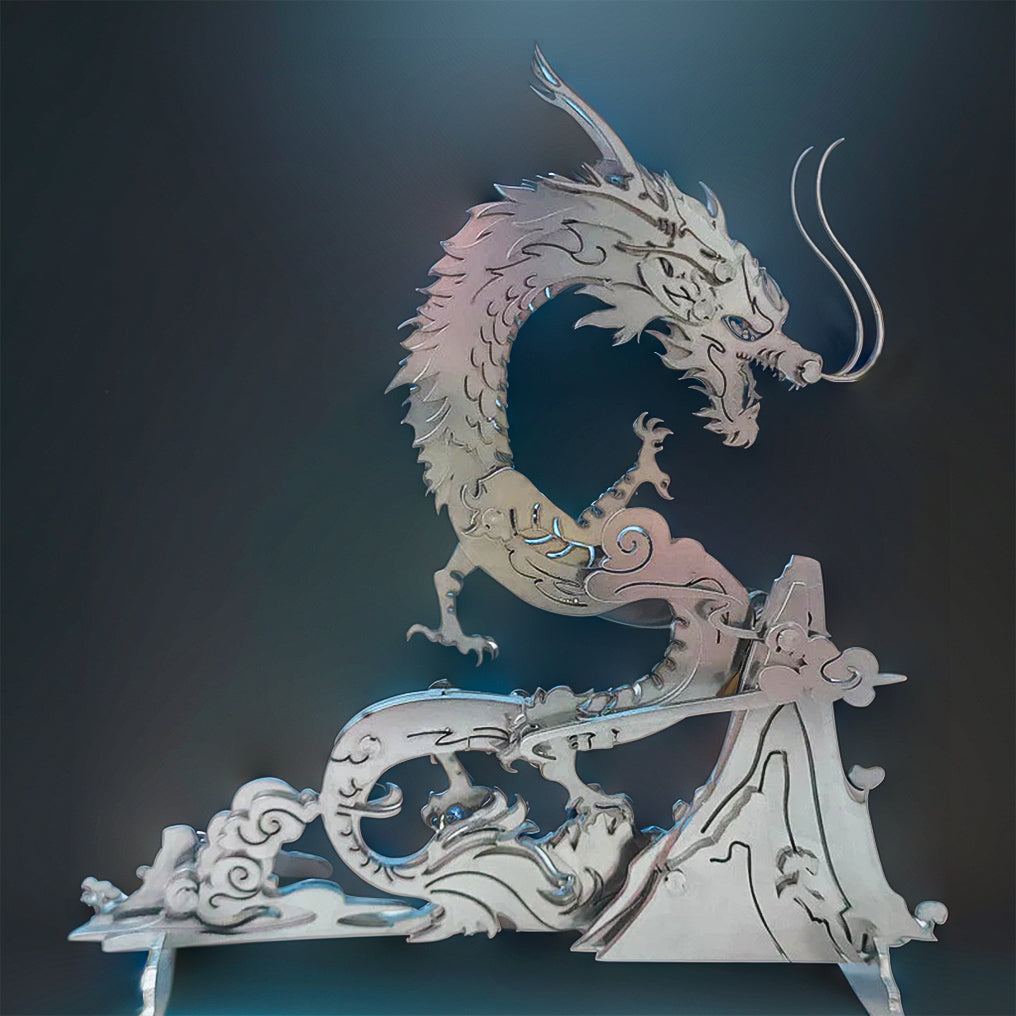 DIY 3D Metal Puzzle Dragon on the Mountain Mythical Creature Model Kit